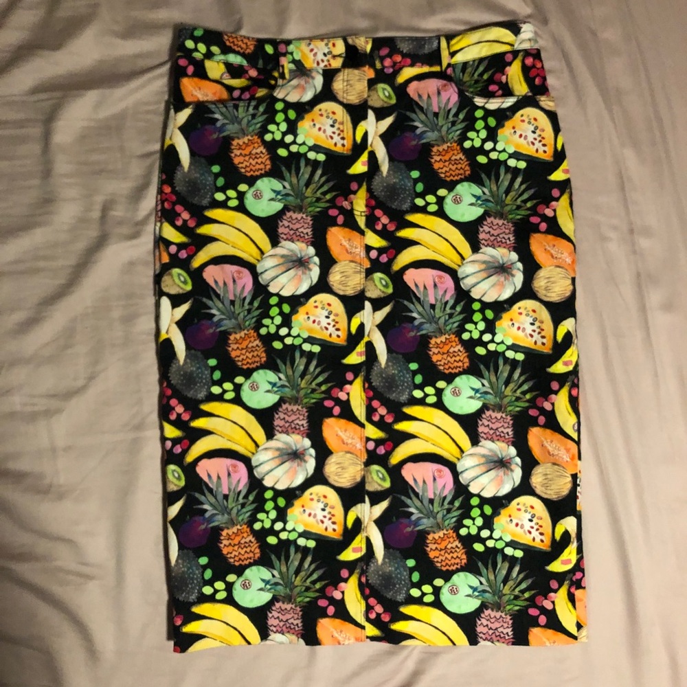 Hilary Denim Pencil Skirt in Tutti Frutti